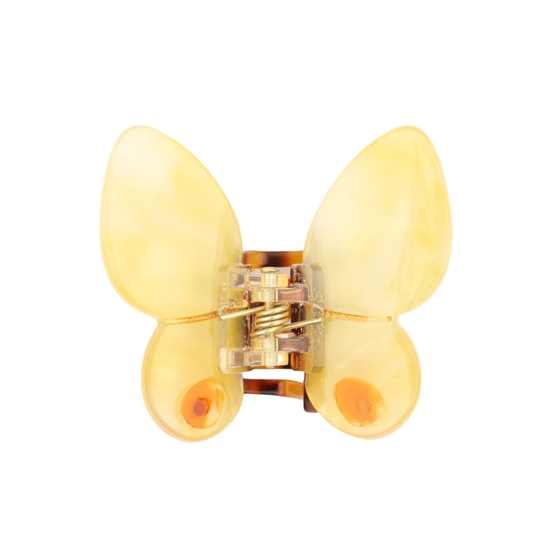 Mini pince à cheveux Papillon Jaune