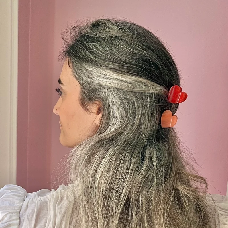 Mini pince à cheveux Coeur Rose