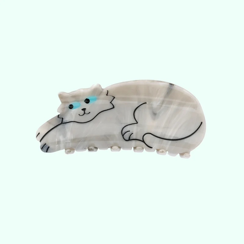 Pince à cheveux Chat Gris