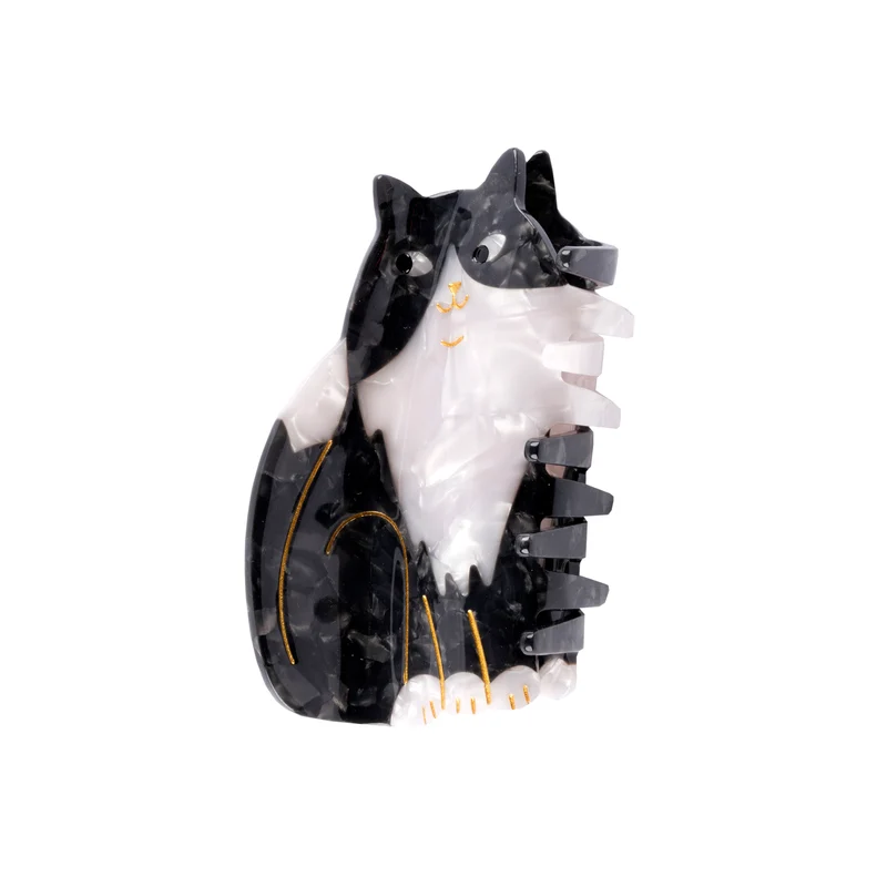 Pince à cheveux Chat Noir & Blanc