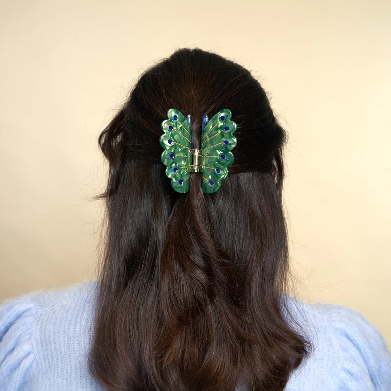 Pince à cheveux Paon