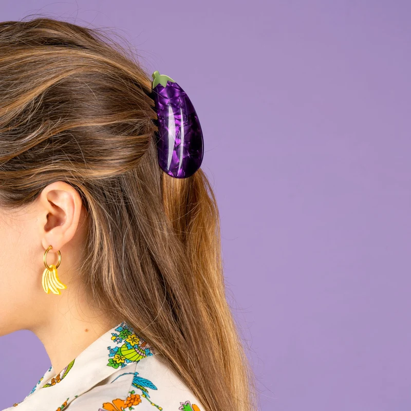 Pince à cheveux Aubergine