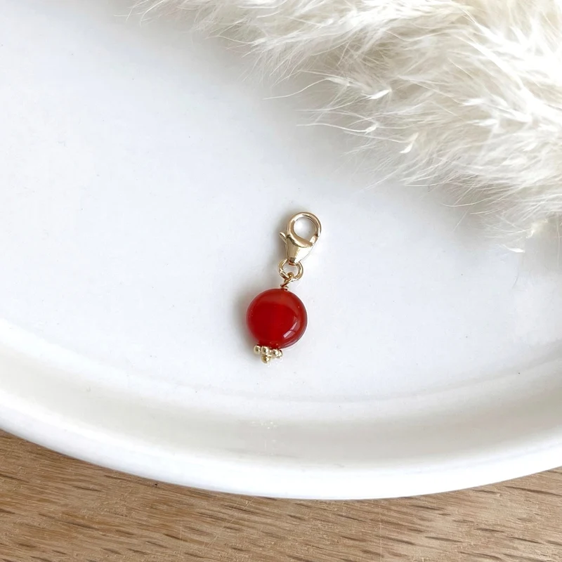 Charm "Cornaline" plaqué or
