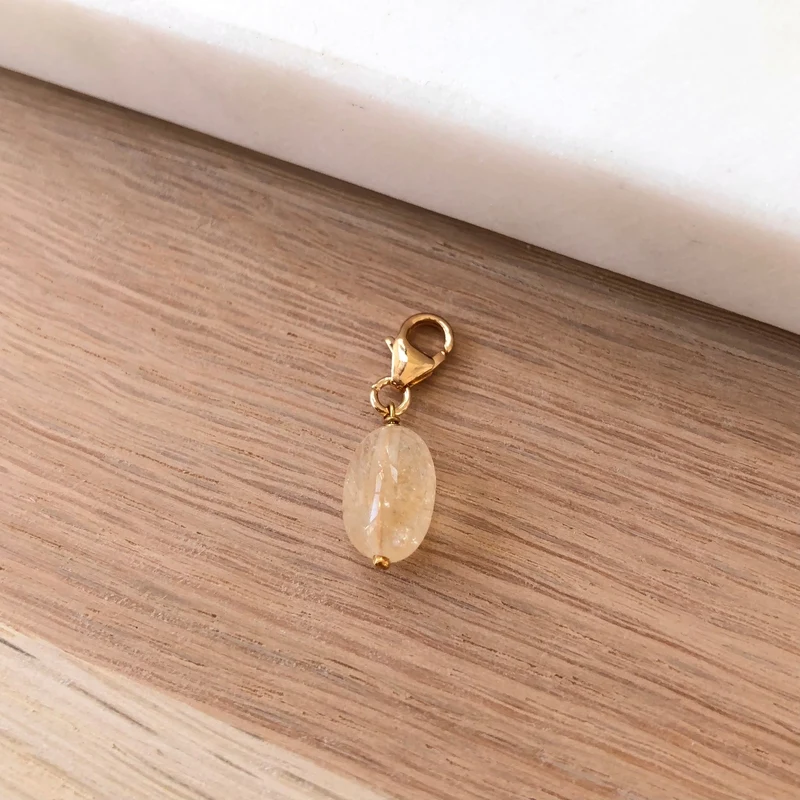 Charm "Citrine" plaqué or