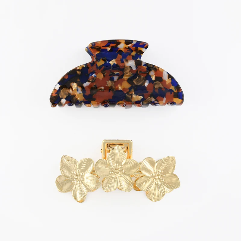Set de 2 pinces écaille et dorée