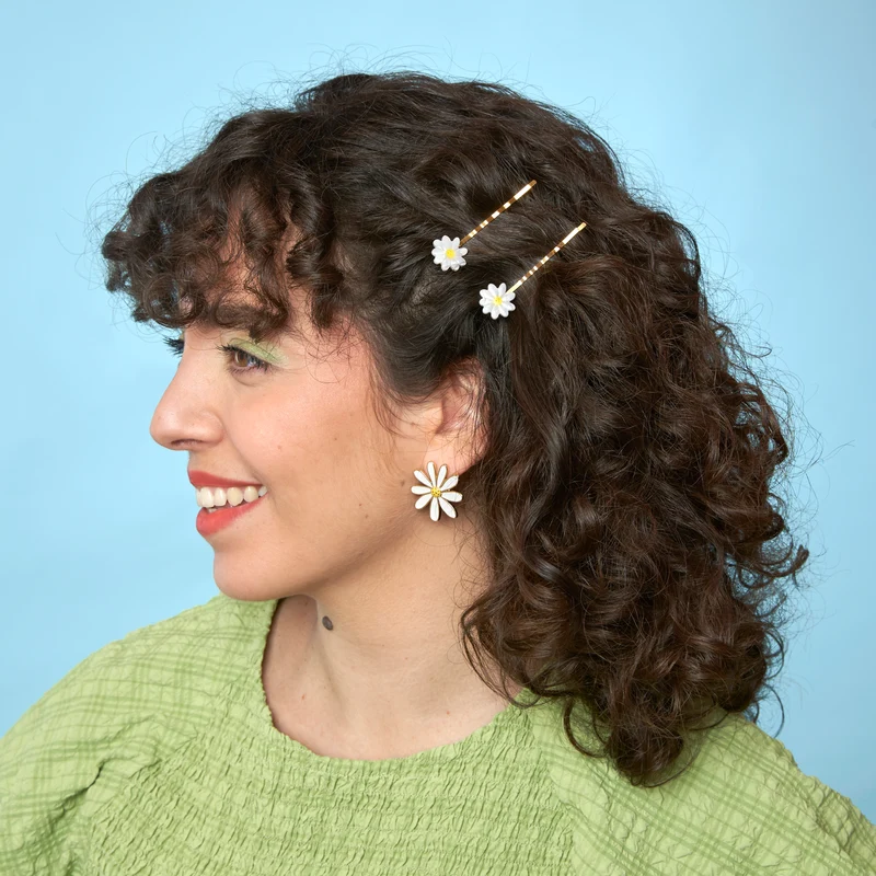 Duo Barrettes fines Pâquerettes