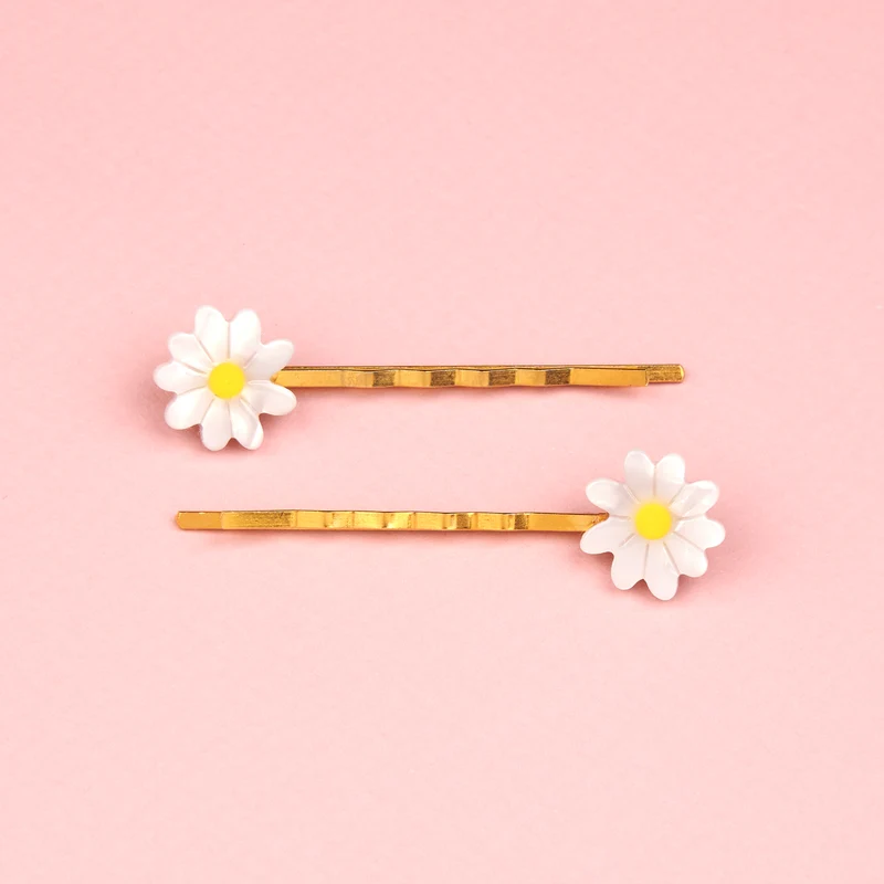 Duo Barrettes fines Pâquerettes