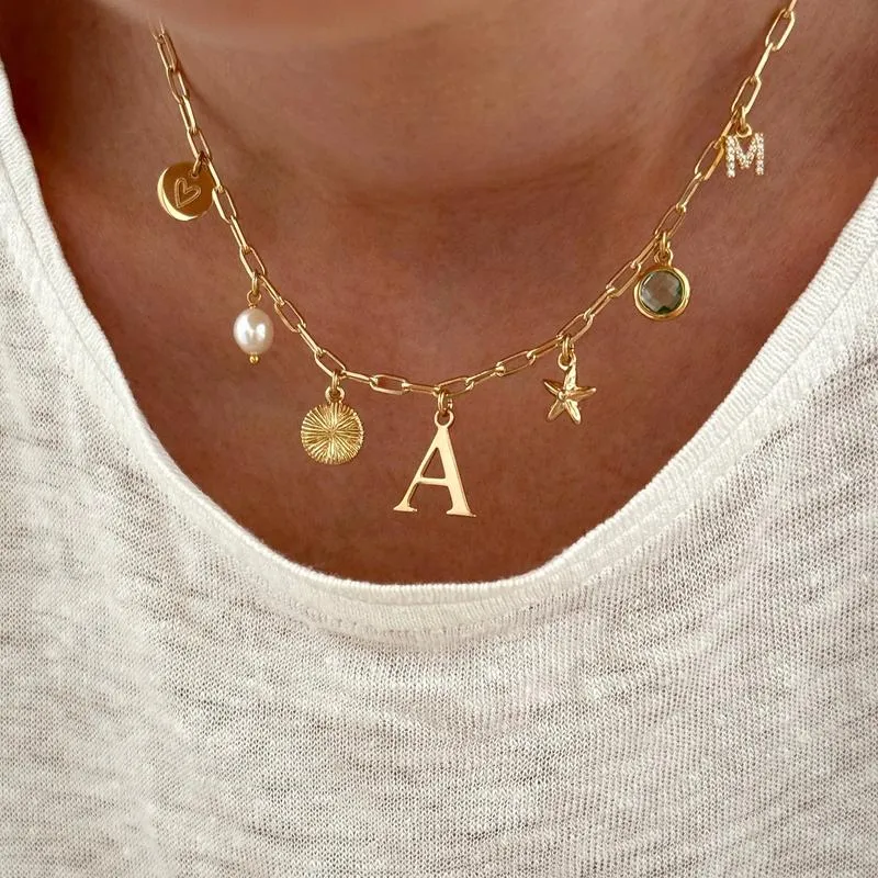 Collier charms personnalisable plaqué or