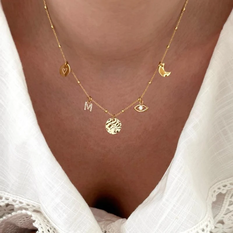 Collier charms personnalisable plaqué or