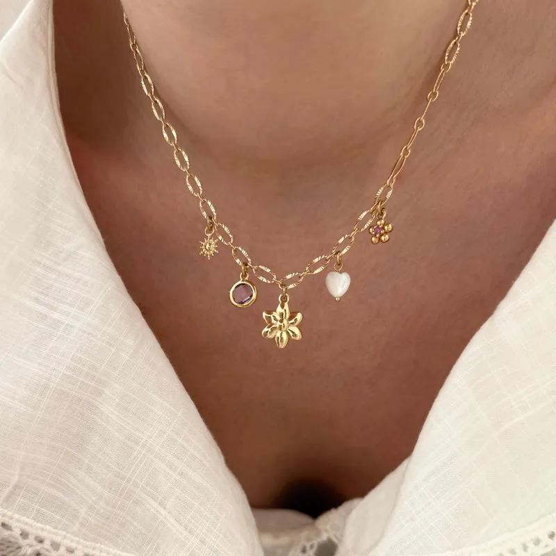 Collier charms personnalisable plaqué or