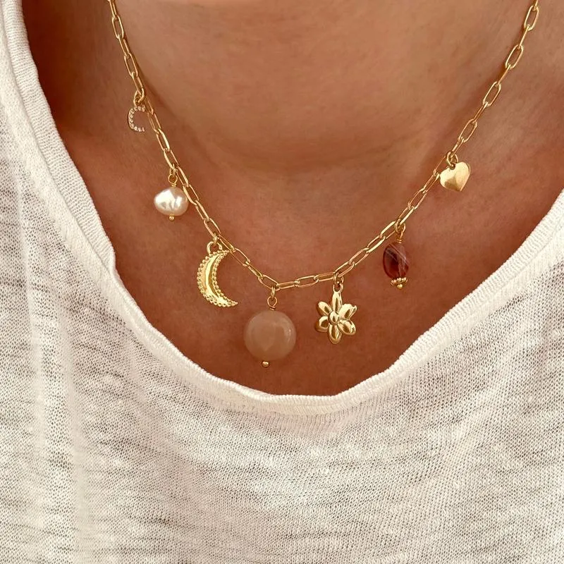 Collier charms personnalisable plaqué or