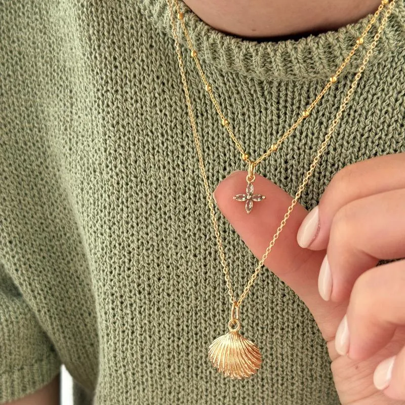 Pendentif "Shell" plaqué or