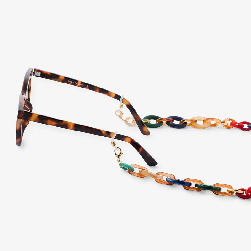 Chaine de lunettes à maillons multicolores