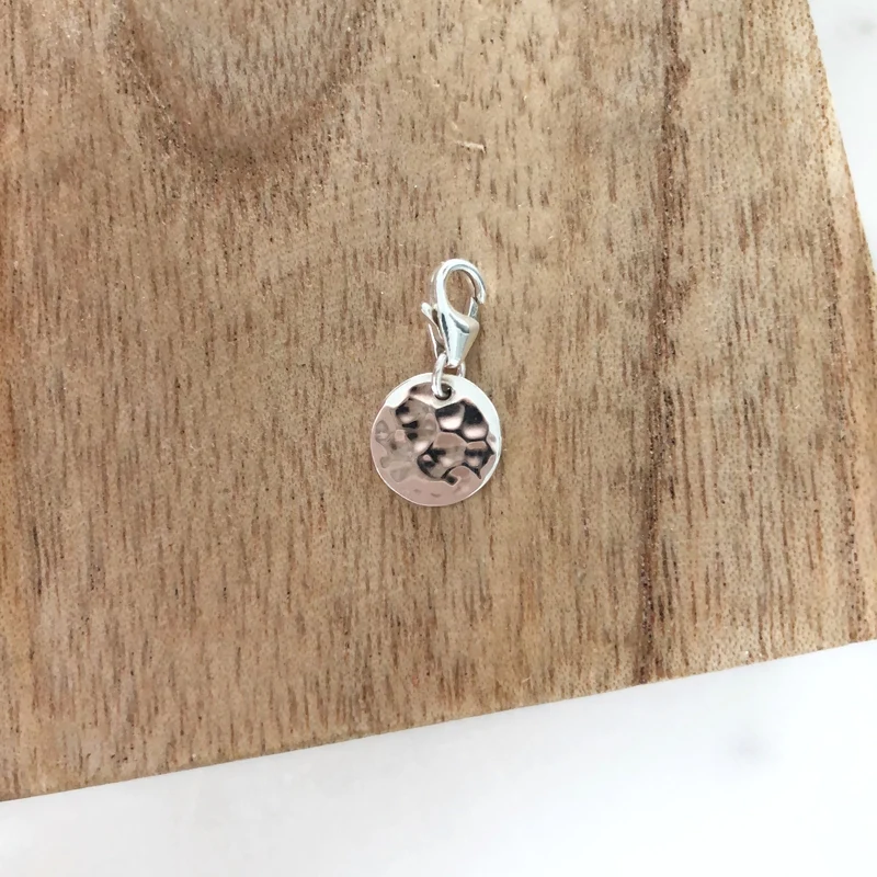 Charm "Médaille martelée 10mm" argent