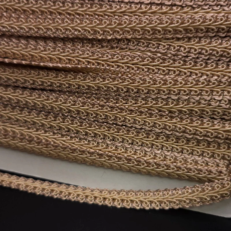 Galon tressé décoratif | Beige antique | 10 mm