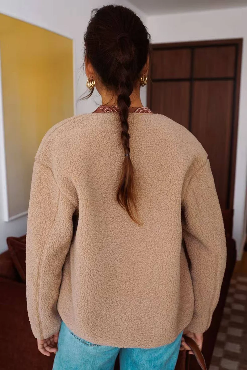 Veste teddy en fausse fourrure