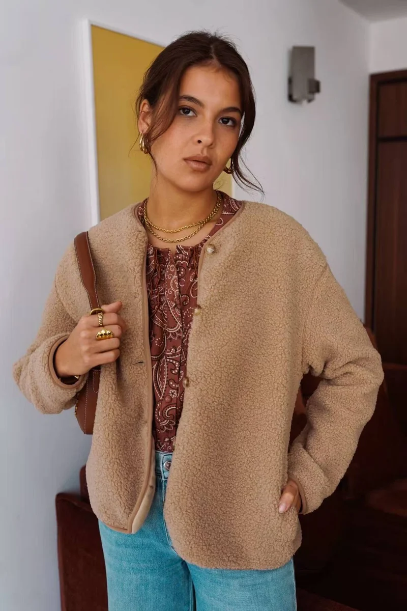 Veste teddy en fausse fourrure