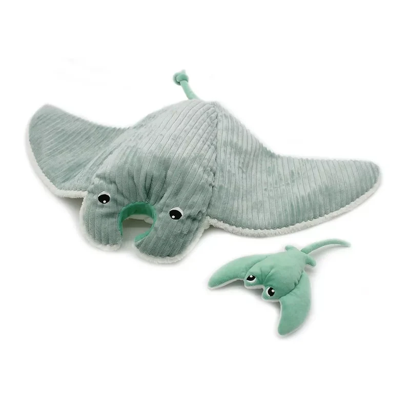 PELUCHE MENTALOU LA RAIE MANTA GEANTE MAMAN & BEBE MENTHE - 72CM