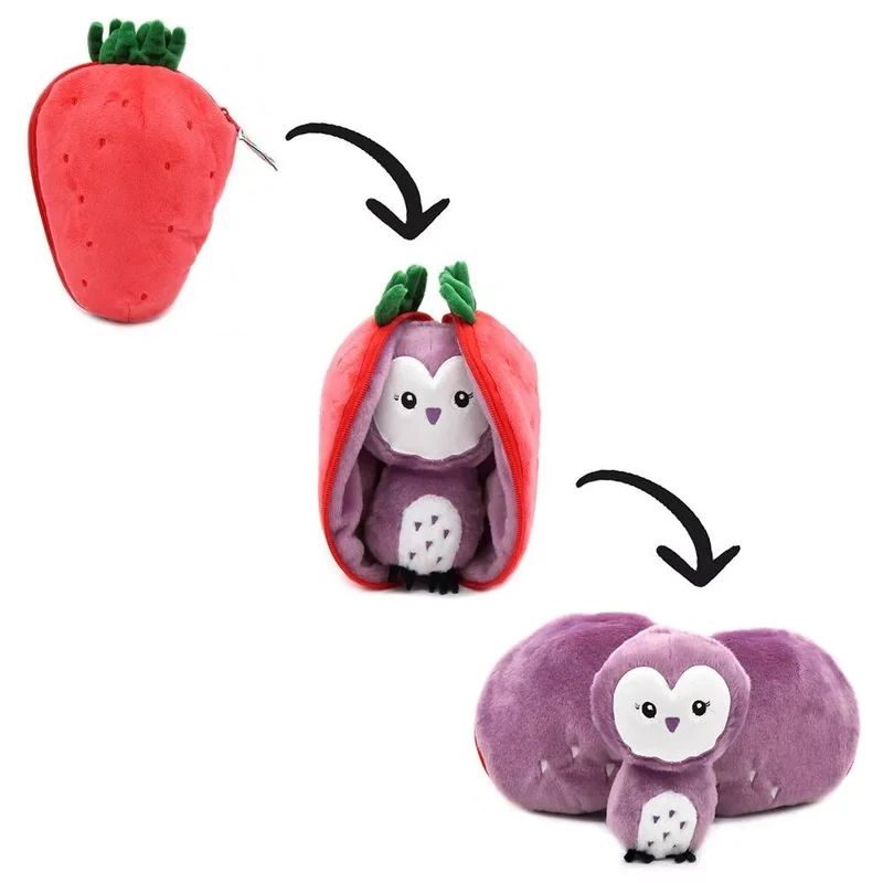 Peluche Violet la Chouette/ Fraise