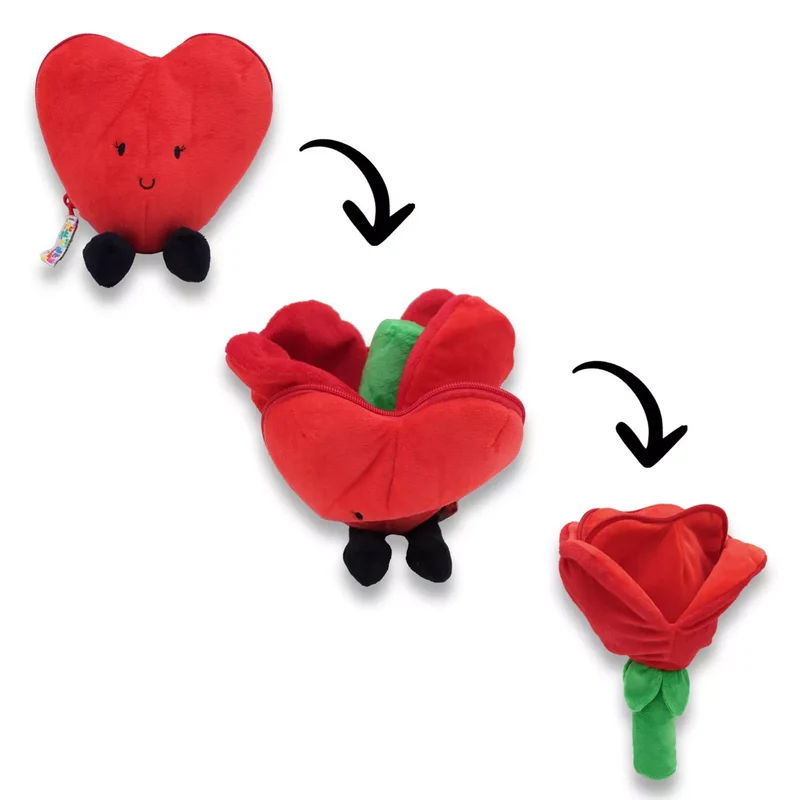 FLIPETZ - I LOVE YOU - PELUCHE COEUR/FLEUR - 15 A 28CM