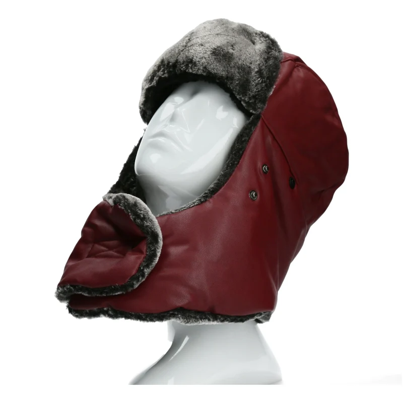 Bonnet chapka fourré rouge