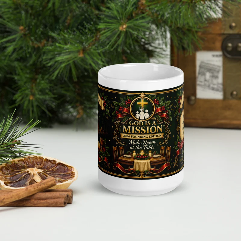 God Is A Mission™ — 2026 Founding Collection White Glossy Mug
