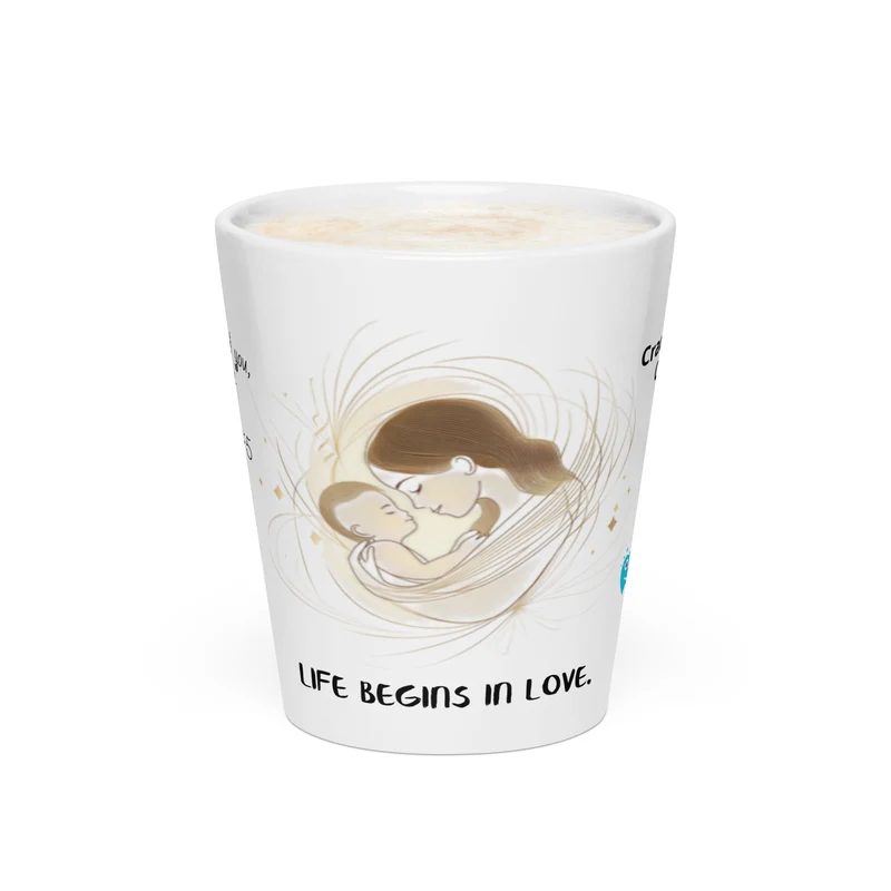 Latte mug Cradled in Grace’ Ceramic Mug – Inspirational Minimalist Design, Dishwasher & Microwave Safe, 12oz Coffee Cup