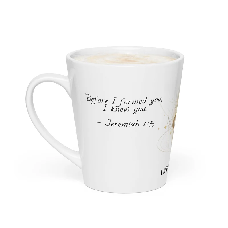 Latte mug Cradled in Grace’ Ceramic Mug – Inspirational Minimalist Design, Dishwasher & Microwave Safe, 12oz Coffee Cup