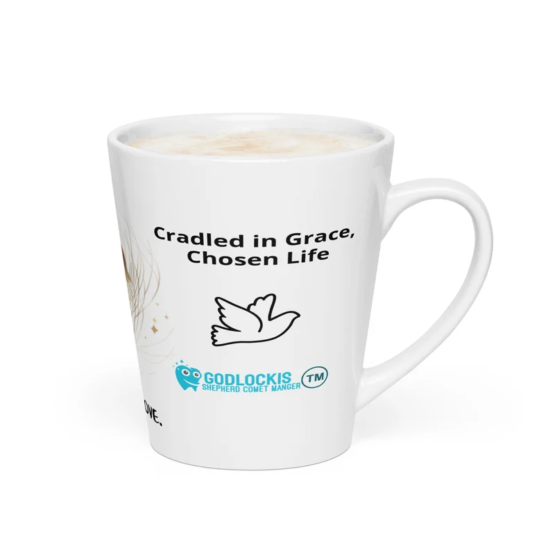 Latte mug Cradled in Grace’ Ceramic Mug – Inspirational Minimalist Design, Dishwasher & Microwave Safe, 12oz Coffee Cup