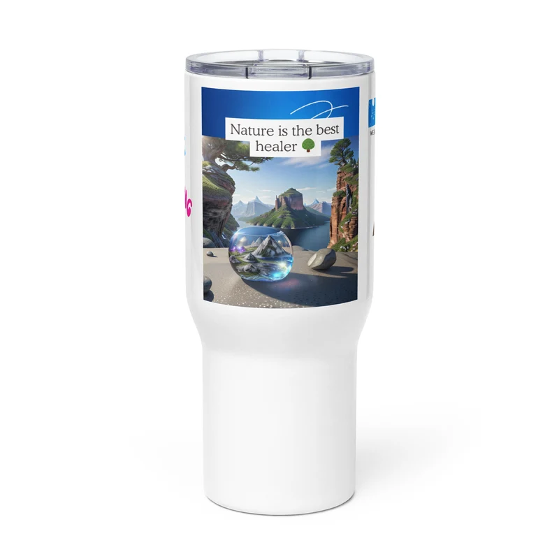 Sleek Stainless Steel Travel Mug with Handle - 25 oz, Spill-Proof & Durable