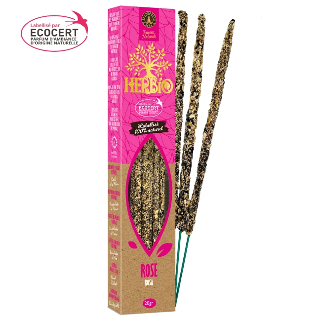 Encens Smudge Herbio – 100% Naturel | Purification, Résines & Huiles Essentielles | Certifié Ecocert – Paquet 20g (60 min)