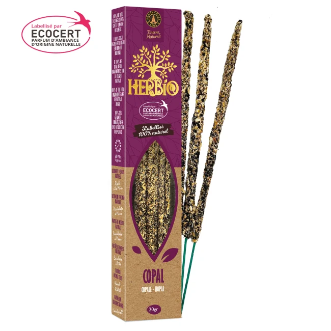 Encens Smudge Herbio – 100% Naturel | Purification, Résines & Huiles Essentielles | Certifié Ecocert – Paquet 20g (60 min)