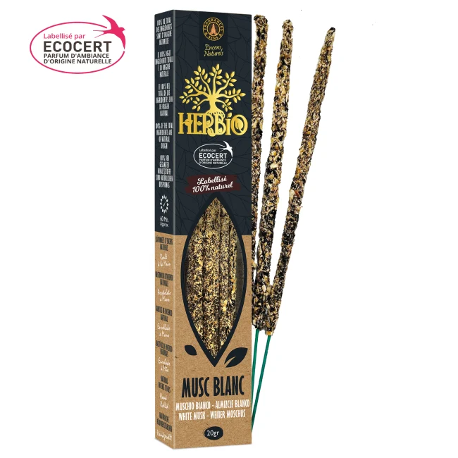 Encens Smudge Herbio – 100% Naturel | Purification, Résines & Huiles Essentielles | Certifié Ecocert – Paquet 20g (60 min)