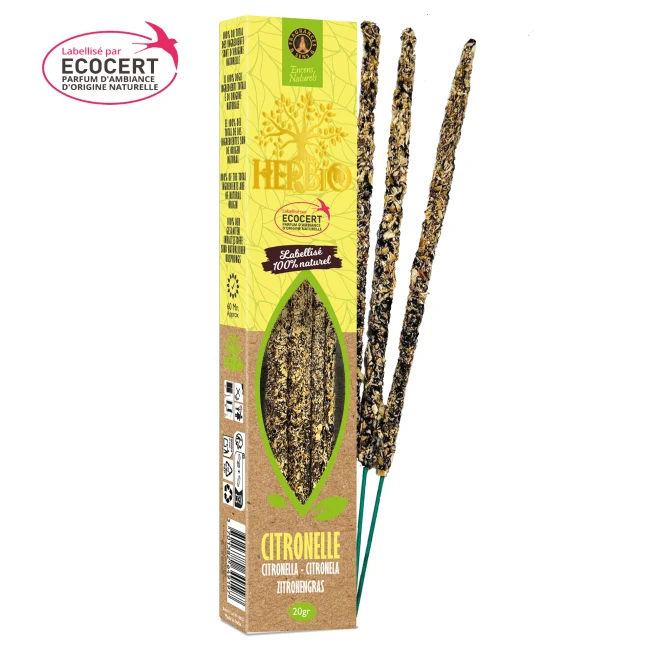 Encens Smudge Herbio – 100% Naturel | Purification, Résines & Huiles Essentielles | Certifié Ecocert – Paquet 20g (60 min)