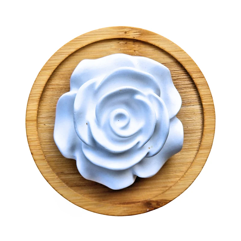 Rose 2 en plâtre céramique – Diffuseur de parfum artisanal à diffusion naturelle
