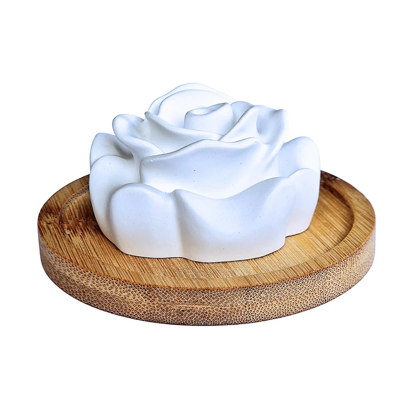 Rose 2 en plâtre céramique – Diffuseur de parfum artisanal à diffusion naturelle