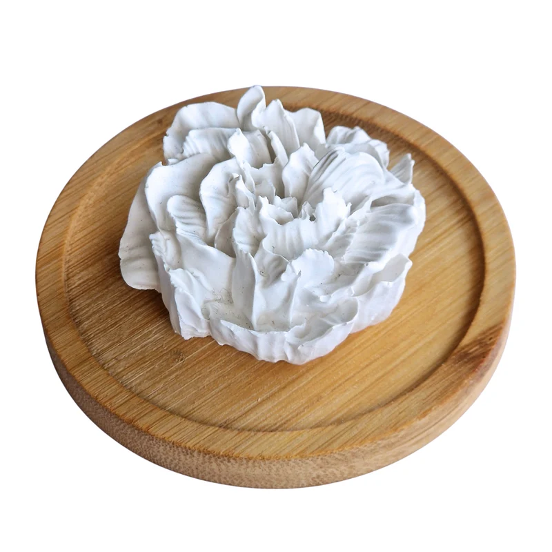 Diffuseur décoratif en plâtre céramique – Fleur d'oeillet à parfumer, création artisanale