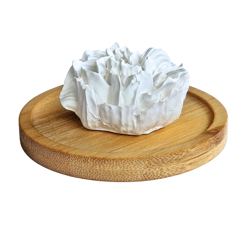 Diffuseur décoratif en plâtre céramique – Fleur d'oeillet à parfumer, création artisanale