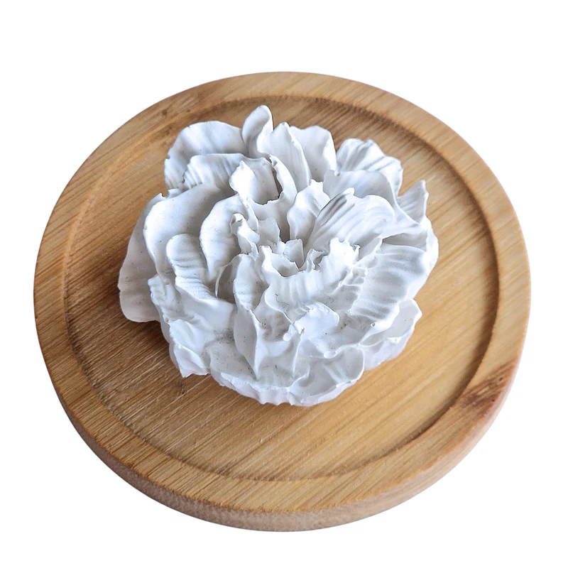 Diffuseur décoratif en plâtre céramique – Fleur d'oeillet à parfumer, création artisanale