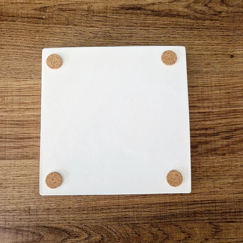 Plateau Vide-Poche Carré en Plâtre Céramique – Vide Poche Multi Bijoux Artisanal & Élégant