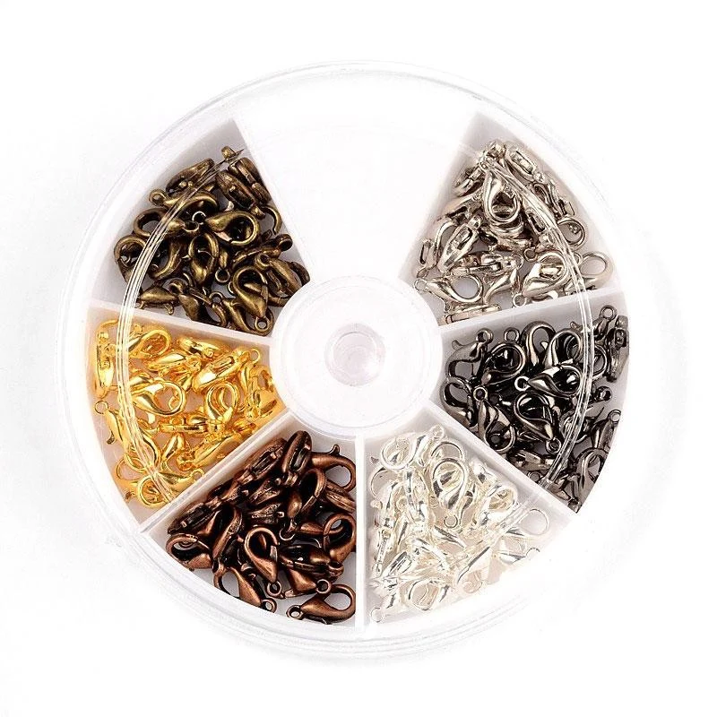 Kit fermoirs mousquetons 14 mm 6 couleurs (60 pièces)