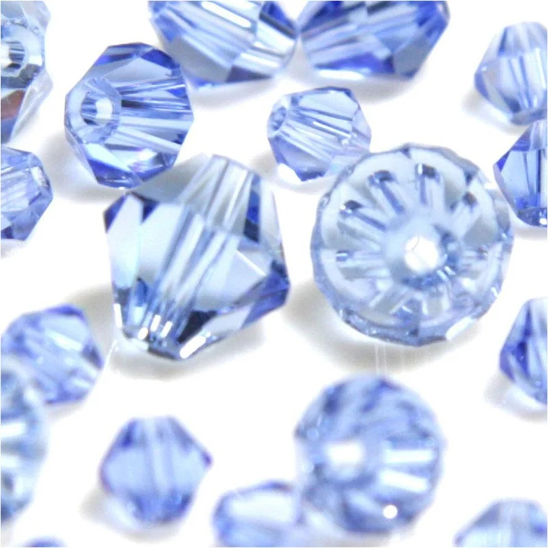 Perles cristal cz bicones quartz de Bohême 8 mm (40 pcs)