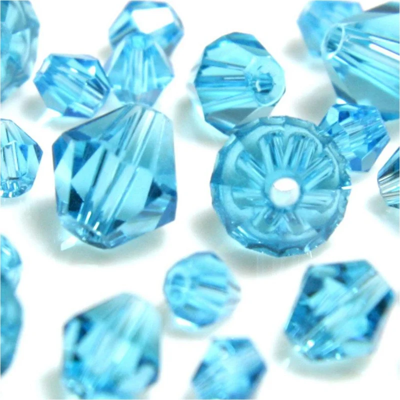 Perles cristal cz bicones quartz de Bohême 6mm (50 pcs)