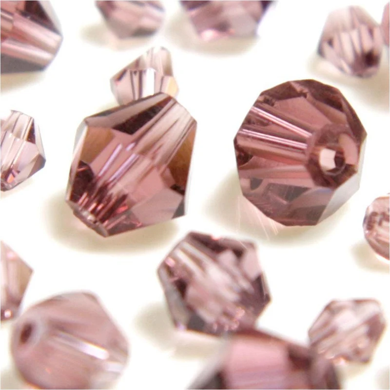 Perles cristal cz bicones quartz de Bohême 6mm (50 pcs)