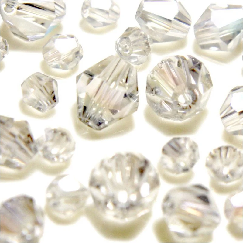 Perles cristal cz bicones quartz de Bohême 4 mm (120 pcs)