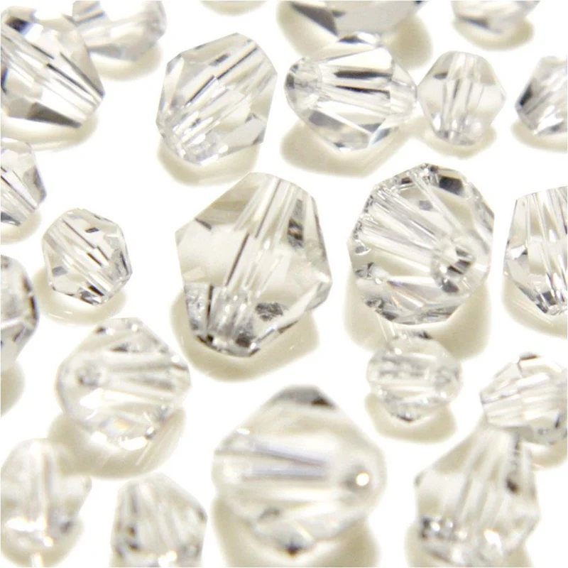 Perles cristal cz bicones quartz de Bohême 4 mm (120 pcs)