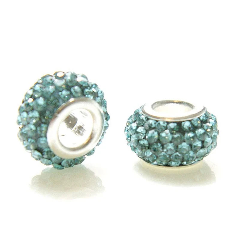 Perles shamballa rondes soucoupes strass cristal 12 mm (lot de 5)