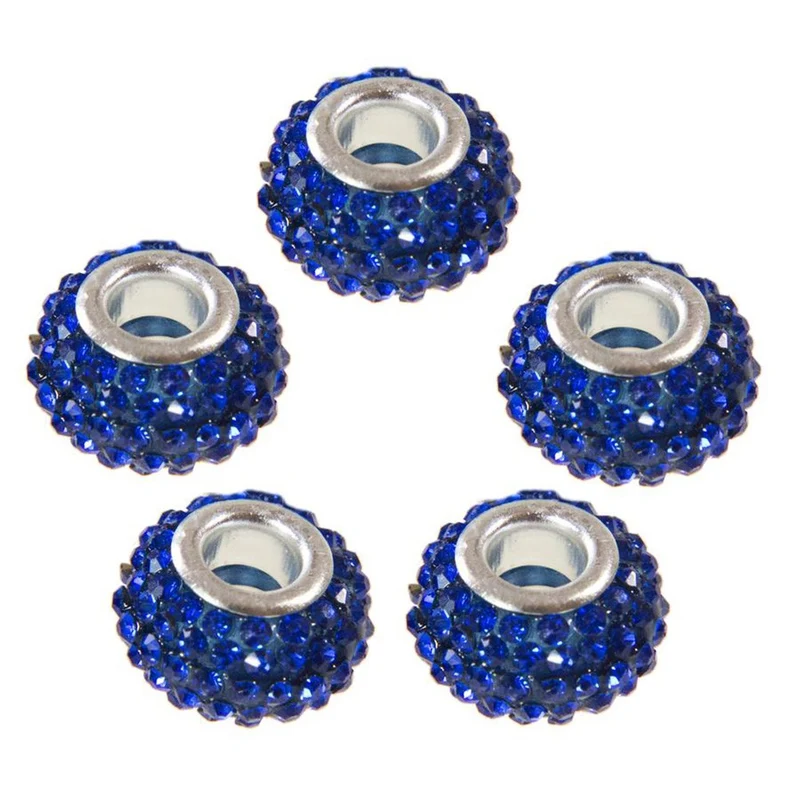 Perles shamballa rondes soucoupes strass cristal 12 mm (lot de 5)