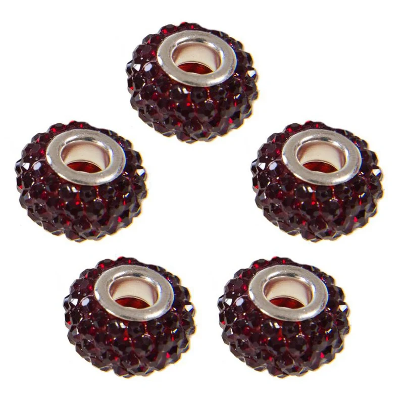 Perles shamballa rondes soucoupes strass cristal 12 mm (lot de 5)