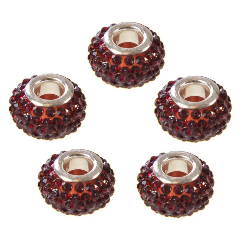 Perles shamballa rondes soucoupes strass cristal 12 mm (lot de 5)